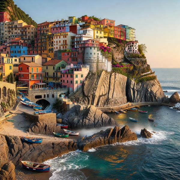 Cinque Terre colorful cliffside coastal Italian village