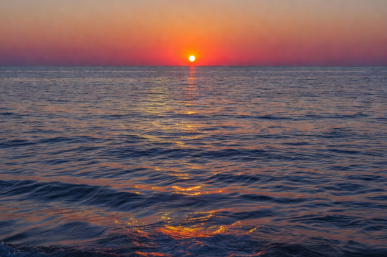 Sunlight reflecting off sea water at sunset